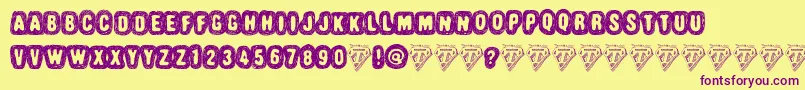 TruffleShuffle Font – Purple Fonts on Yellow Background