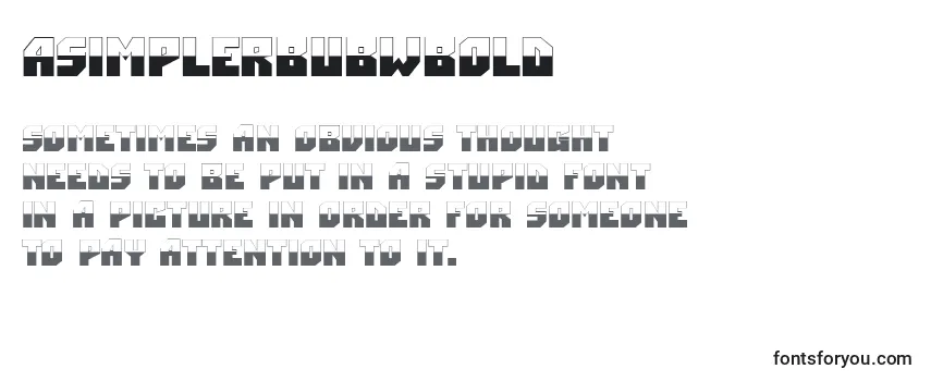 Review of the ASimplerbubwBold Font