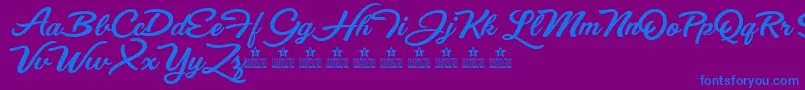 EyesWideOpenPersonalUse Font – Blue Fonts on Purple Background