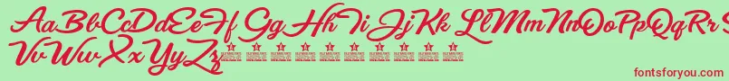 EyesWideOpenPersonalUse Font – Red Fonts on Green Background