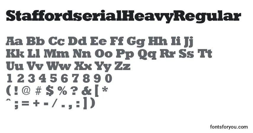 Czcionka StaffordserialHeavyRegular – alfabet, cyfry, specjalne znaki