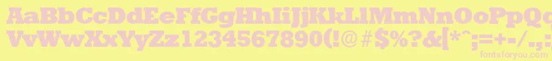 StaffordserialHeavyRegular Font – Pink Fonts on Yellow Background