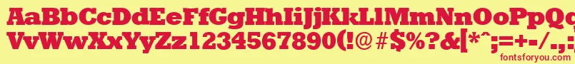 StaffordserialHeavyRegular Font – Red Fonts on Yellow Background