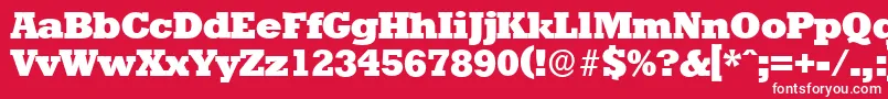 フォントStaffordserialHeavyRegular – 赤い背景に白い文字