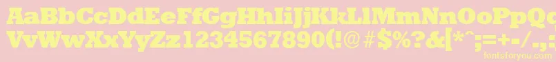 StaffordserialHeavyRegular-Schriftart – Gelbe Schriften auf rosa Hintergrund