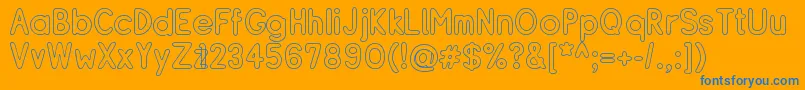 Resibo-Schriftart – Blaue Schriften auf orangefarbenem Hintergrund