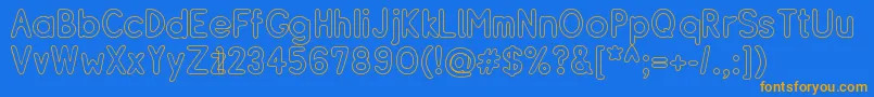 Resibo-Schriftart – Orangefarbene Schriften auf blauem Hintergrund