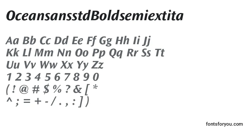 Шрифт OceansansstdBoldsemiextita – алфавит, цифры, специальные символы
