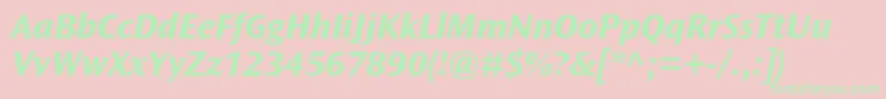 OceansansstdBoldsemiextita Font – Green Fonts on Pink Background