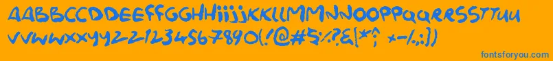 Splatink Font – Blue Fonts on Orange Background