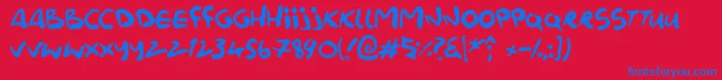 Splatink Font – Blue Fonts on Red Background