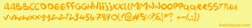 Splatink Font – Orange Fonts on Yellow Background