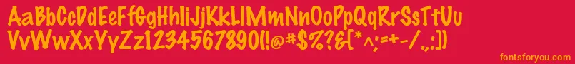 MarkerFelt Font – Orange Fonts on Red Background