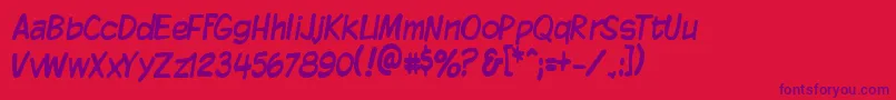 Kmkdspt Font – Purple Fonts on Red Background