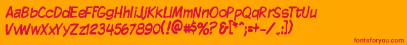 Kmkdspt Font – Red Fonts on Orange Background