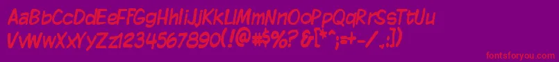 Kmkdspt Font – Red Fonts on Purple Background