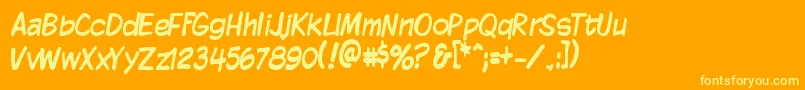 Kmkdspt Font – Yellow Fonts on Orange Background