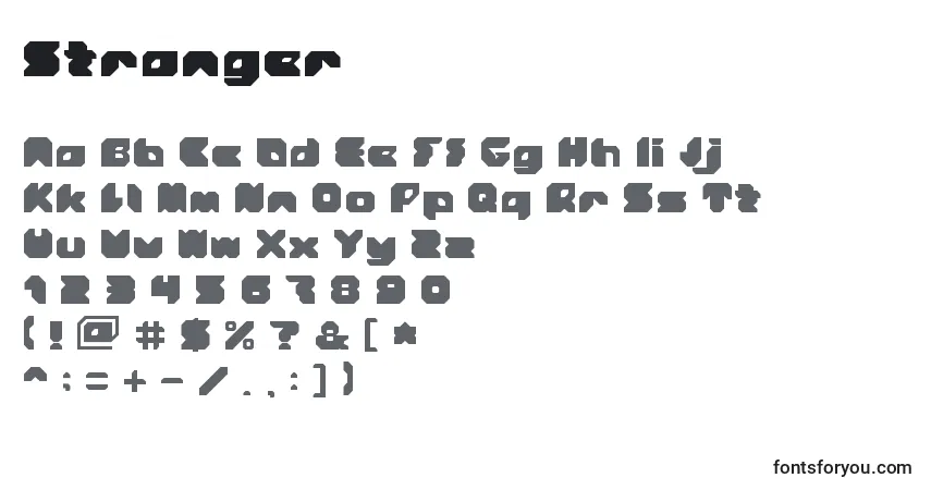 Шрифт Stranger – алфавит, цифры, специальные символы