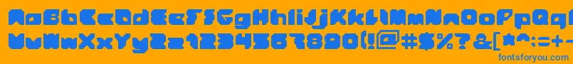 Stranger Font – Blue Fonts on Orange Background