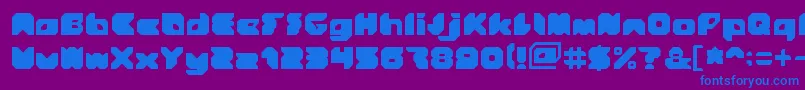 Stranger-Schriftart – Blaue Schriften auf violettem Hintergrund