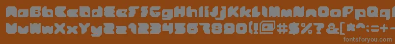Stranger-Schriftart – Graue Schriften auf braunem Hintergrund