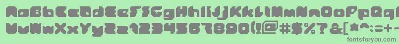 フォントStranger – 緑の背景に灰色の文字