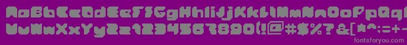 フォントStranger – 紫の背景に灰色の文字
