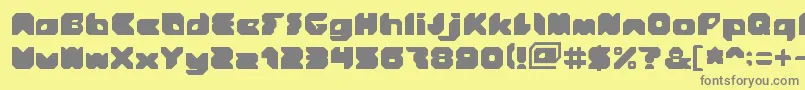 Stranger-Schriftart – Graue Schriften auf gelbem Hintergrund