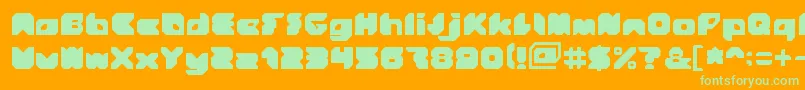 Stranger Font – Green Fonts on Orange Background