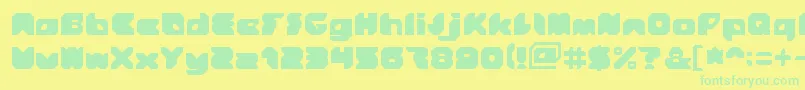 Stranger Font – Green Fonts on Yellow Background