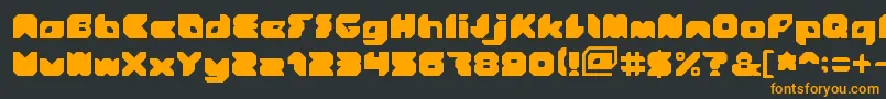 Stranger-Schriftart – Orangefarbene Schriften auf schwarzem Hintergrund
