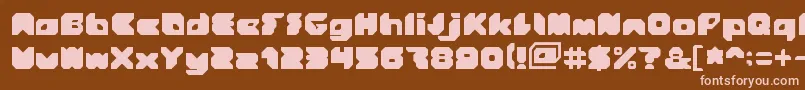 フォントStranger – 茶色の背景にピンクのフォント