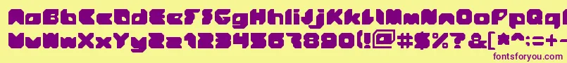 Шрифт Stranger – фиолетовые шрифты на жёлтом фоне