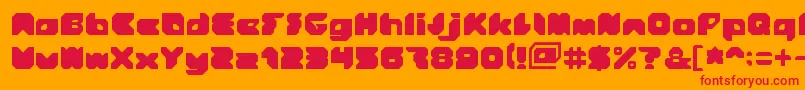 フォントStranger – オレンジの背景に赤い文字
