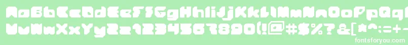 フォントStranger – 緑の背景に白い文字