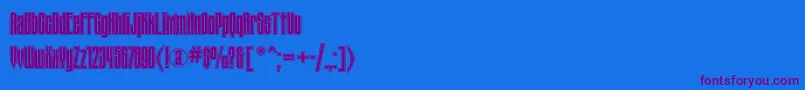 Tauerninlinectt Font – Purple Fonts on Blue Background