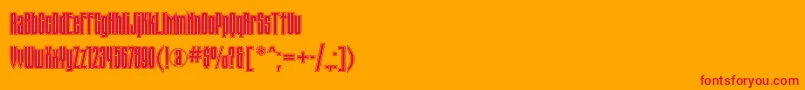Tauerninlinectt-Schriftart – Rote Schriften auf orangefarbenem Hintergrund