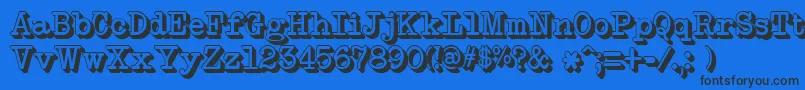 NeobulletinExtruded Font – Black Fonts on Blue Background