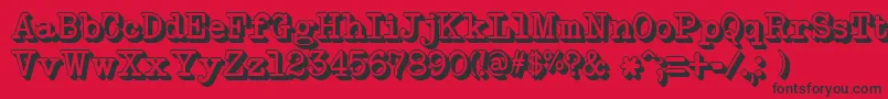 NeobulletinExtruded Font – Black Fonts on Red Background