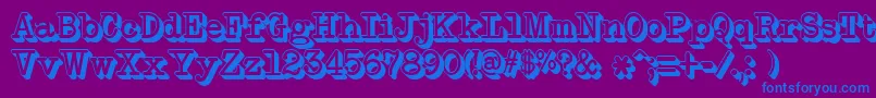 NeobulletinExtruded Font – Blue Fonts on Purple Background