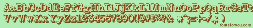 NeobulletinExtruded Font – Brown Fonts on Green Background