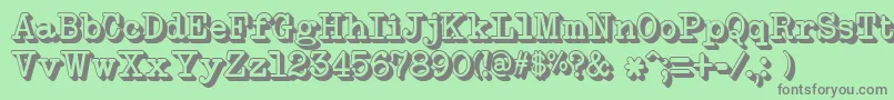 NeobulletinExtruded Font – Gray Fonts on Green Background