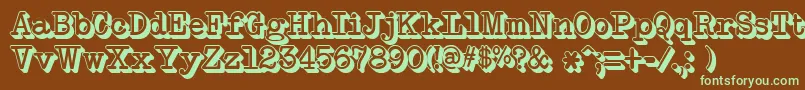 NeobulletinExtruded Font – Green Fonts on Brown Background