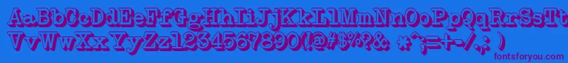 NeobulletinExtruded Font – Purple Fonts on Blue Background