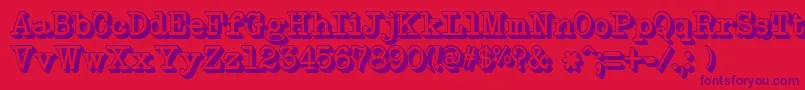 NeobulletinExtruded Font – Purple Fonts on Red Background