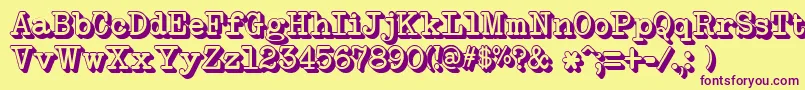 NeobulletinExtruded Font – Purple Fonts on Yellow Background