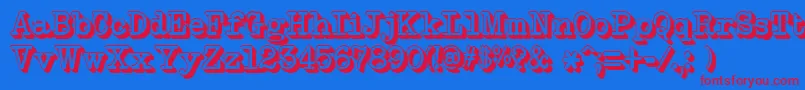 NeobulletinExtruded Font – Red Fonts on Blue Background