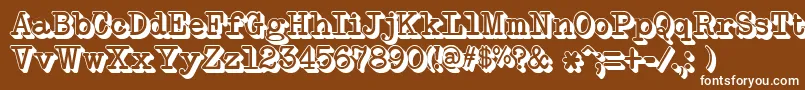 NeobulletinExtruded Font – White Fonts on Brown Background