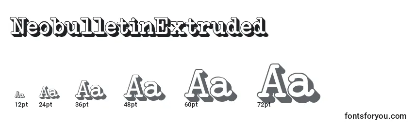 Размеры шрифта NeobulletinExtruded (33293)
