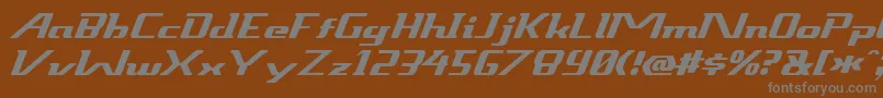 Sneakout-fontti – harmaat kirjasimet ruskealla taustalla